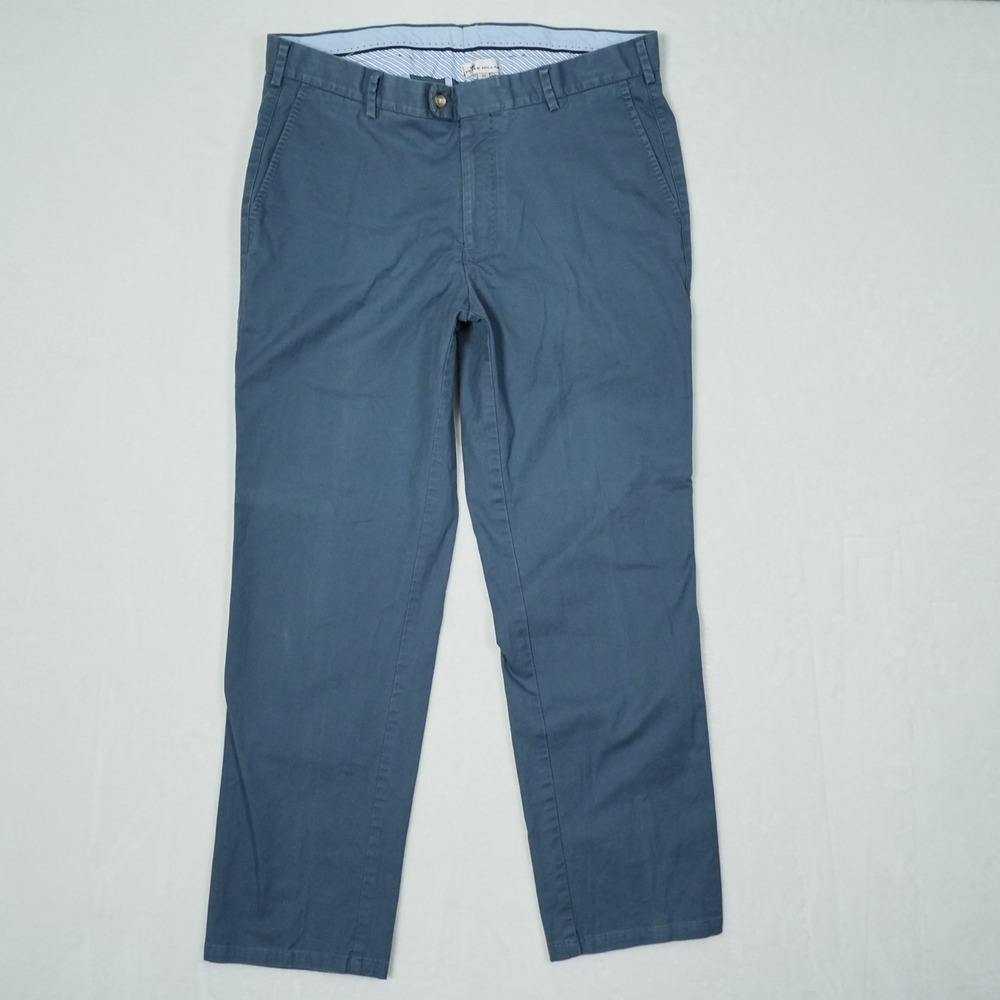 Peter Millar Mens 34 Blue Pima Cotton Stretch Chino Pants Flat Front Straight‎